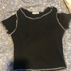 Black crop top - caution to the wind